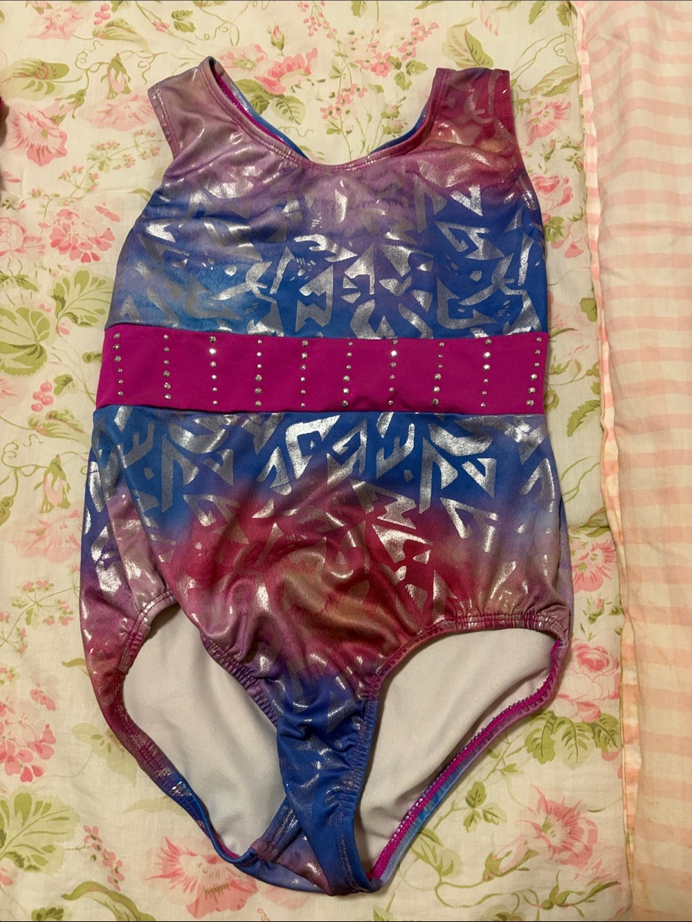 Cat & Jack Shiny Purple, Pink & Blue Gradient One-Piece gymnastics leotard